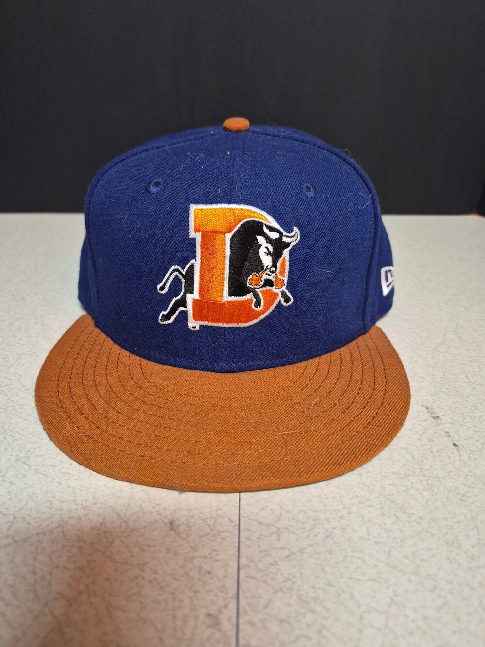 New Era Snapback Hat Blue Brown Bull Logo Adjustable Cap